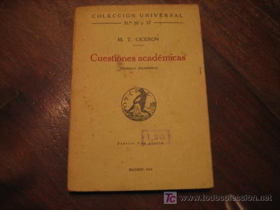 Libros antiguos: CUESTIONES ACADEMICAS - Foto 1