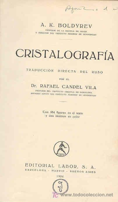 Libros antiguos: CRISTALOGRAFIA - Foto 1