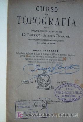 Libros antiguos: CURSO DE TOPOGRAFIA - A&Ntilde;O 1896 - Foto 2