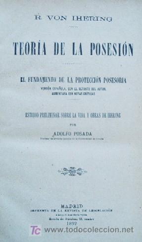 Libros antiguos: TEORIA DE LA POSESION - A&Ntilde;O 1892 - Foto 2