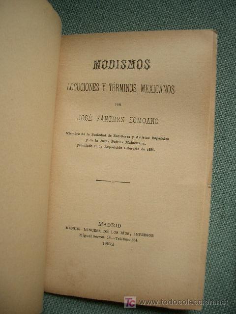 Libros antiguos: Modismos, locuciones y t&eacute;rminos mexicanos - Foto 2