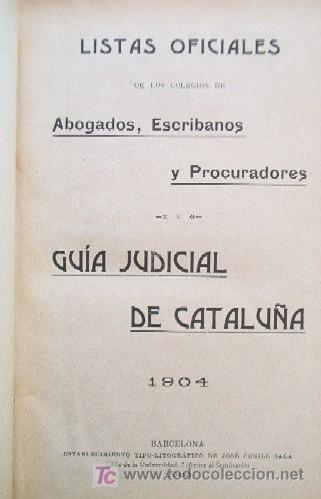 Libros antiguos: GUIA JUDICIAL DE CATALU&Ntilde;A - A&Ntilde;O 1904 - Foto 3