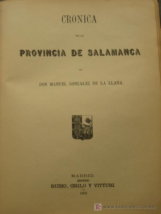 Libros antiguos: Cronica de la provincia de salamanca - Foto 1