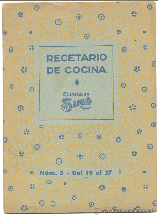 Libros antiguos: RECETARIO COCINA COLMADOS SIMO - Foto 1