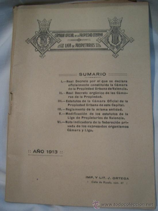 Livres anciens: Real Decreto Camara Oficial de la Propiedada Urbana- Liga de Propietarios- 1913