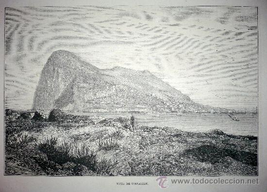 Antiquarische B&uuml;cher: GRABADO DEL PE&Ntilde;ON DE GIBRALTAR.SIGLO XIX