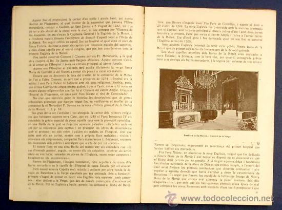 Libros antiguos: FESTES CENTENARIES DEL DEVALLAMENT DE LA MARE DE DEU DE LA MERC&Egrave;. EDITORIAL CATALANA, MCMXVIII. - Foto 5