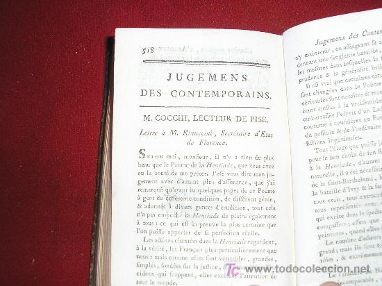 Libros antiguos: 1788 LA HENRIADA CON LAS VARIANTES. VOLTAIRE. Chez BROCAS. EN FRANCES - Foto 15