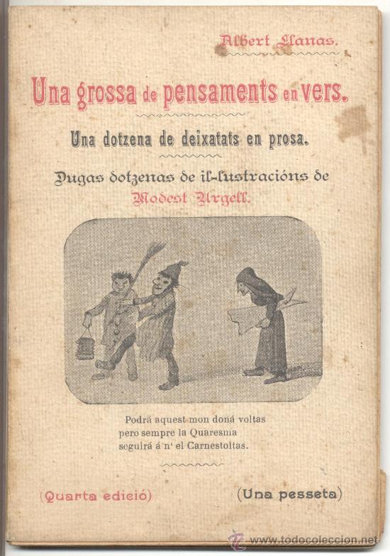 Libros antiguos: UNA GROSSA DE PENSAMENTS EN VERS MODEST URGELL ALBERT LLANAS - Foto 1