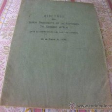 Libros antiguos: DISCURSO PRESIDENTE DE LA REPUBLICA DEL URUGUAY DR. EUSEBIO AYALA 1935