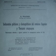 Libros antiguos: SEDIMENTOS GELITICOS,URUGUAY,WALTHER.MONTEVIDEO,1931,92 PG+XII LAM,20X28