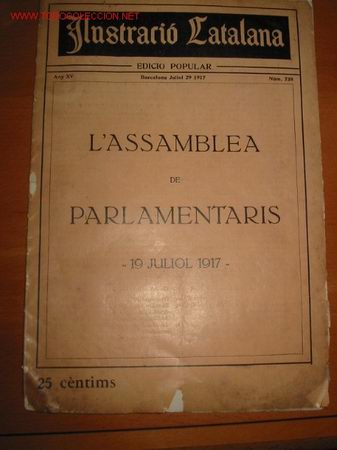 Libros antiguos: LASSAMBLEA DE PARLAMENTARIS. 19 Juliol 1.917 - Foto 1