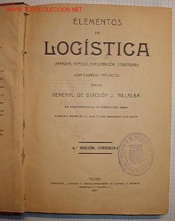 Libros antiguos: Elementos de log&iacute;stica. Numerado. A&ntilde;o 1917, 358 p&aacute;ginas. - Foto 1