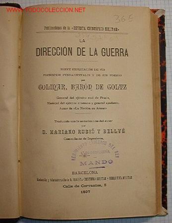 Libros antiguos: La direcci&oacute;n de la guerra. A&ntilde;o 1897, 252 p&aacute;ginas. - Foto 1