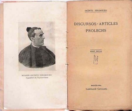Libros antiguos: Discursos articles -  pr&ograve;lechs / J. Verdaguer - Foto 1