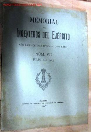 Libros antiguos: Memorial de ingenieros del Ej&eacute;rcito. Julio de 1915. - Foto 1
