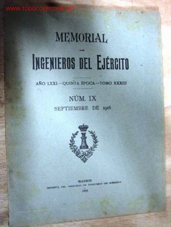 Libros antiguos: Memorial de ingenieros del Ej&eacute;rcito. Septiembre de 1916. - Foto 1