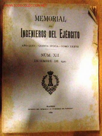 Libros antiguos: Memorial de Ingenieros del Ej&eacute;rcito. A&ntilde;o 1920. - Foto 1