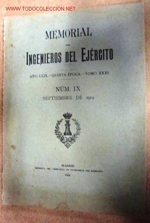 Libros antiguos: Memorial de Ingenieros del Ej&eacute;rcito. A&ntilde;o 1914. - Foto 1