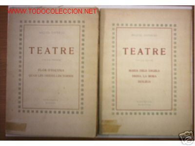 Old books: TEATRE.2 VOLUMENES. MIQUEL SAPERAS.CATALAN.1922 - 23