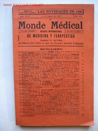 Libros antiguos: MONDE M&Eacute;DICAL 1932 - Foto 1