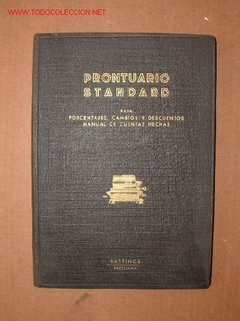 Old books: PRONTUARIO STANDARD - EDITORIAL BASTINOS 1934