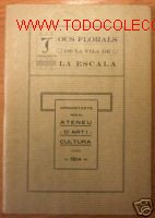 Old books: JOCS FLORALS DE LA VILA DE LA ESCALA.1914.FACSIMIL.