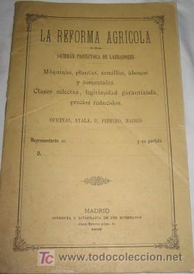 Libros antiguos: LA REFORMA AGR&Iacute;COLA, DE 1892 - Foto 1