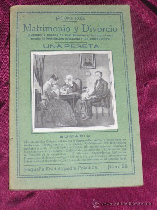 Libros antiguos: Matrimonio y Divorcio - Foto 1