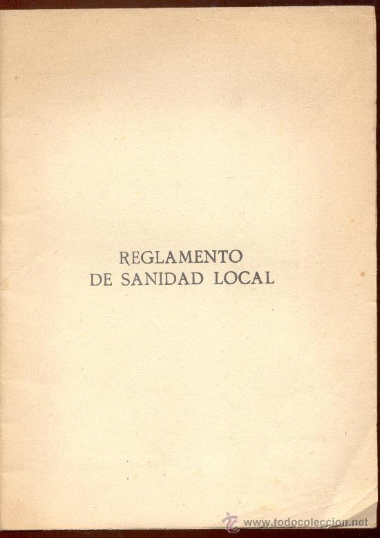 Antiquarische B&uuml;cher: REGLAMENTO DE SANIDAD LOCAL 1925 COLEGIO DE MEDICOS PROVINCIA DE BARCELONA