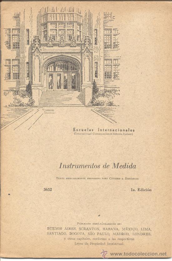 Libros antiguos: ESCUELAS INTERNACINALES INSTRUMENTOS DE MEDIDA - Foto 1