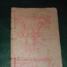 Libros antiguos: DISSABTE DE GLORIA, DE MANEL FOLCH I TORRES