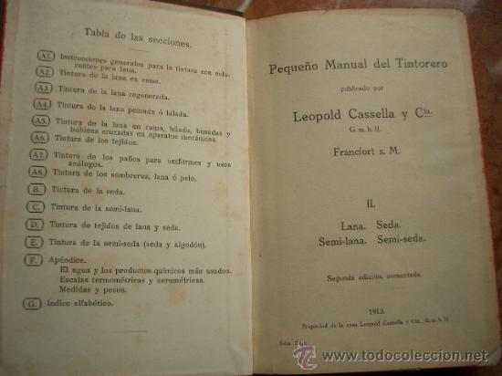 Libros antiguos: PEQUE&Ntilde;O MANUAL DEL TINTORERO - Foto 2