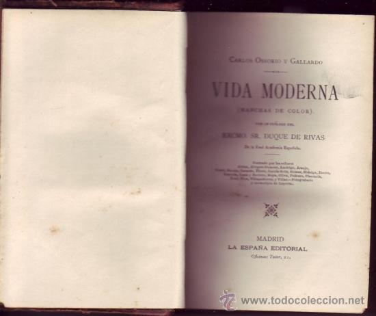 Libros antiguos: Vida moderna. Carlos Osorio y Gallardo. - Foto 1