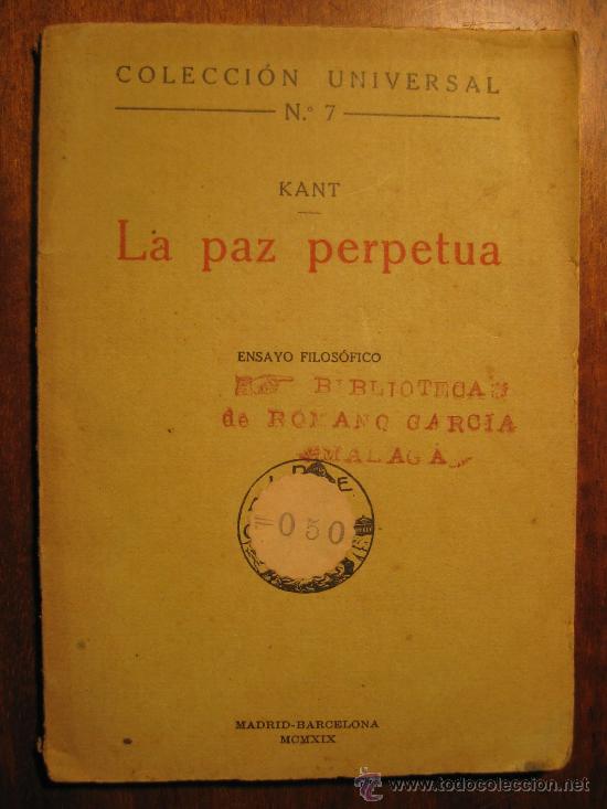 Libros antiguos: KANT - LA PAZ PERPETUA - Foto 1