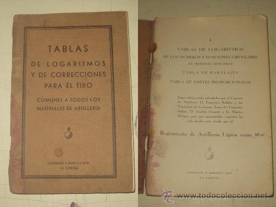 Libros antiguos: TABLAS DE LOGARITMOS Y DE CORRECCIONES PARA EL TIRO - Foto 1