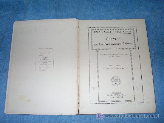Libros antiguos: CUENTOS DE LOS HERMANOS GRIMM - A&Ntilde;O 1933 - BELLAMENTE ILUSTRADO. - Foto 3