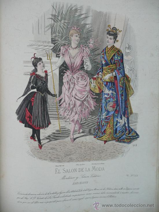 Libros antiguos: EL SAL&Oacute;N DE LA MODA. BELL&Iacute;SMOS GRABADOS COLOREADOS DE MODAS. A&Ntilde;O 1.888