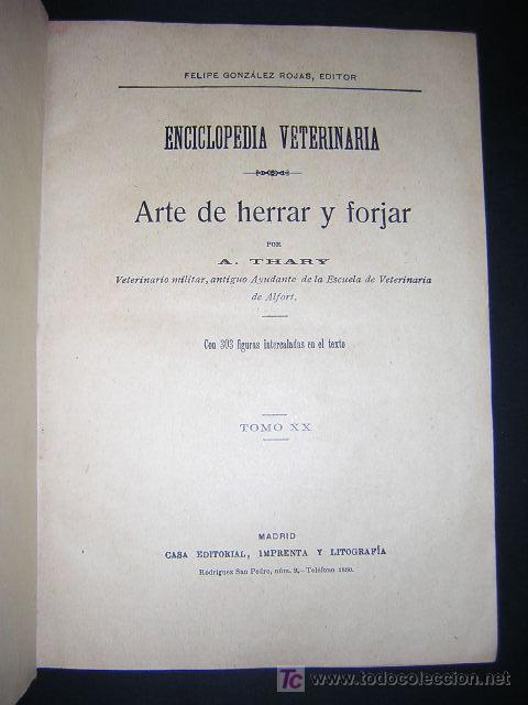 Libros antiguos: ca. 1890 - THARY - ARTE DE HERRAR Y FORJAR - Foto 2 - 26538681