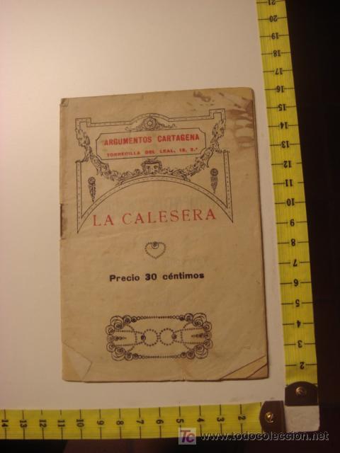 Libros antiguos: ARGUMENTO Y CANTABLES DE LA CALESERA -24 PAG - Foto 1