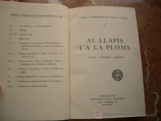 Libros antiguos: Al llapis i a la ploma. OLLER, Narc&iacute;s - Foto 2