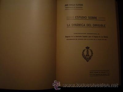 Libros antiguos: 1922 ESTUDIO SOBRE LA DINAMICA DEL DIRIGIBLE    CUBILLO FLUITERS - Foto 1