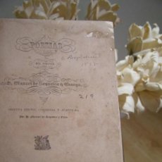 Libros antiguos: 1852 LIBRO POESÍAS, DEL CORONEL D SEQUEIRA Y ARANGO CUBA EDITADO EN LA HABANA XIX