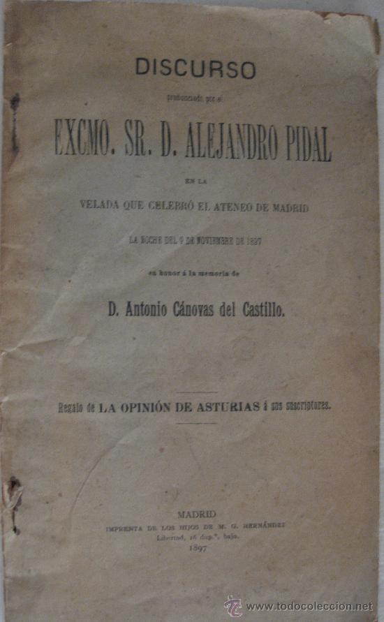 Libros antiguos: C&Aacute;NOVAS DEL CASTILLO. ATENEO DE MADRID. 1897 - Foto 1