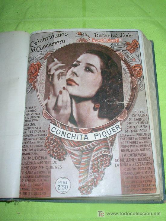 Libros antiguos: CELEBRIDADES DEL CANCIONERO - CONCHITA PIQUER&middot;MARUJA TOMAS&middot;CANCIONERO ANDALUZ.