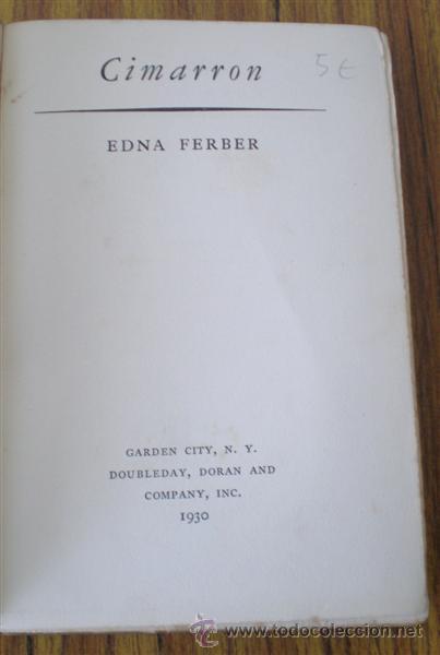 Libros antiguos: CIMARRON .. Por Edna Ferber 1930 - Foto 3
