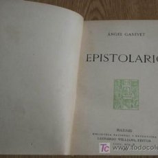 Libros antiguos: EPISTOLARIO. GANIVET (ÁNGEL). Lote 17574183
