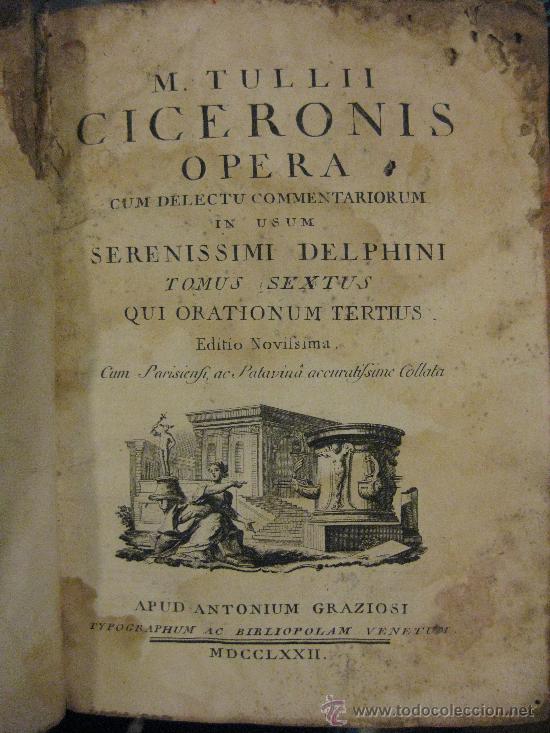 Libros antiguos: M. TULLI CICERONIS OPERA / TOMUS SEXTUS / 1772 - Foto 1