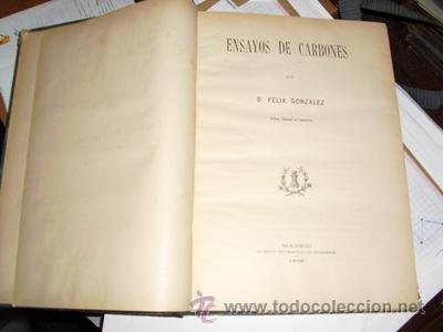 Libros antiguos: 1908 ENSAYOS DE CARBONES - Foto 1