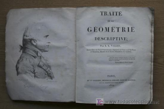 Libros antiguos: Trait&eacute; de la G&eacute;ometrie descriptive. Vall&eacute;e (L. L.) - Foto 1